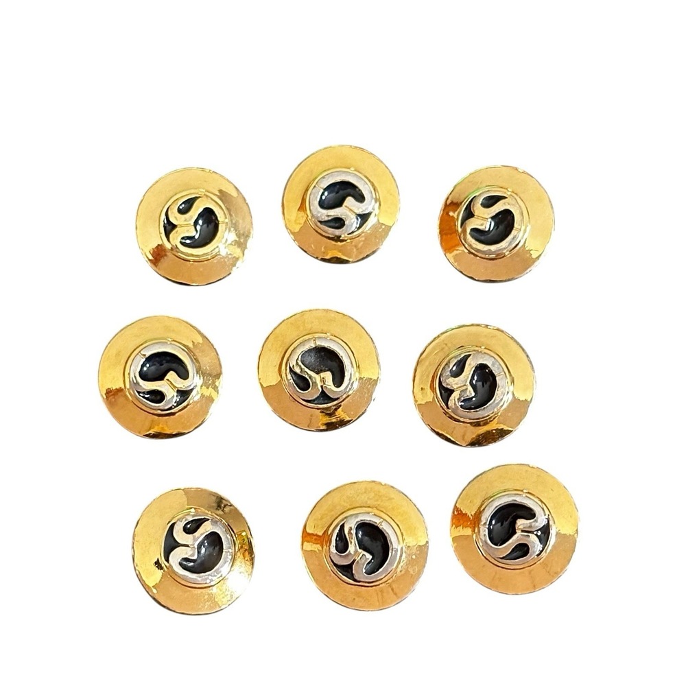 ST JOHN COLLECTION BY MARIE Black Gold REPLACEMENT BUTTONS Lot Of 6